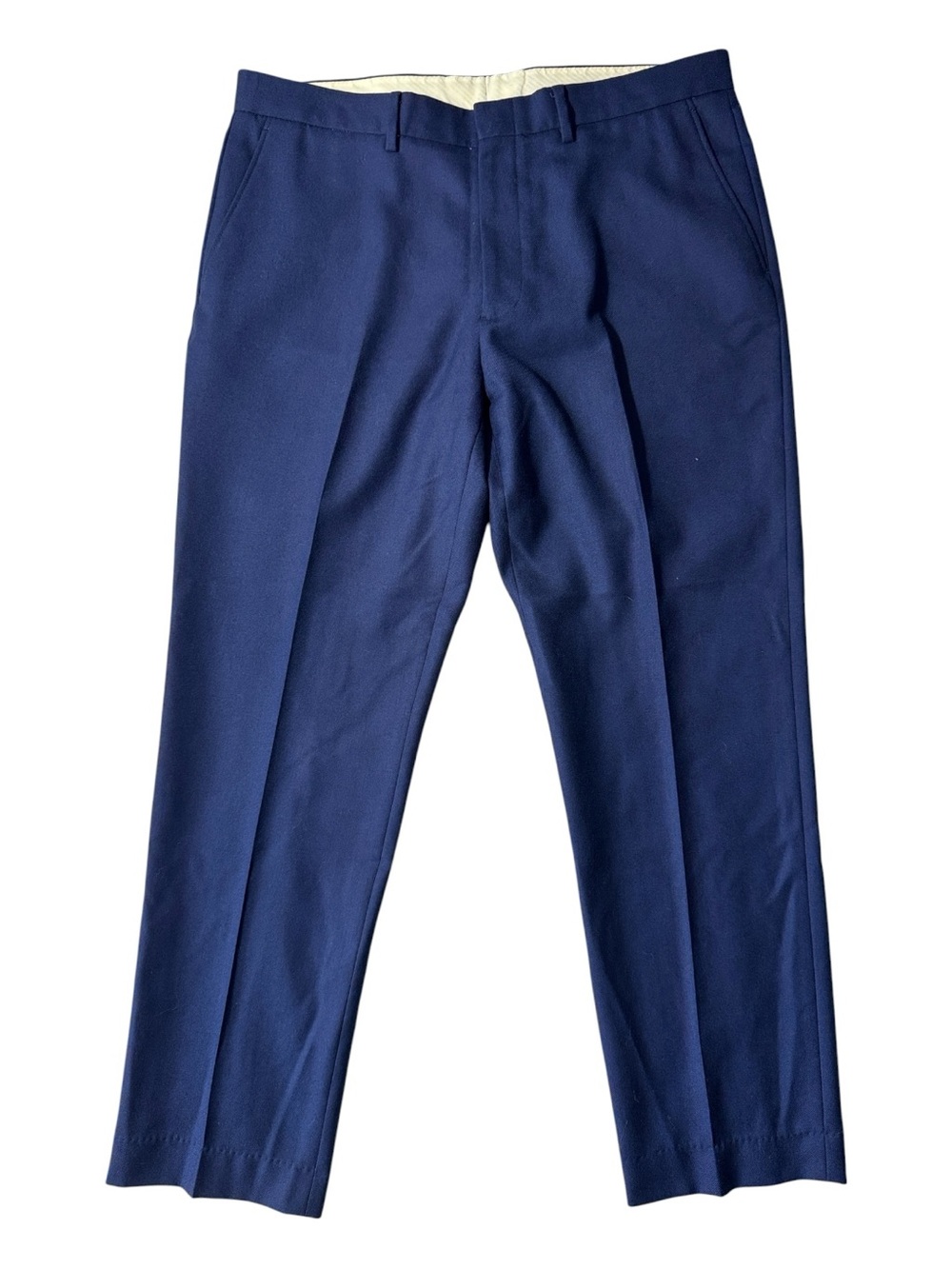J. Crew mens 35x30 Bowery classic fit 100% wool flat front dress pants EUC